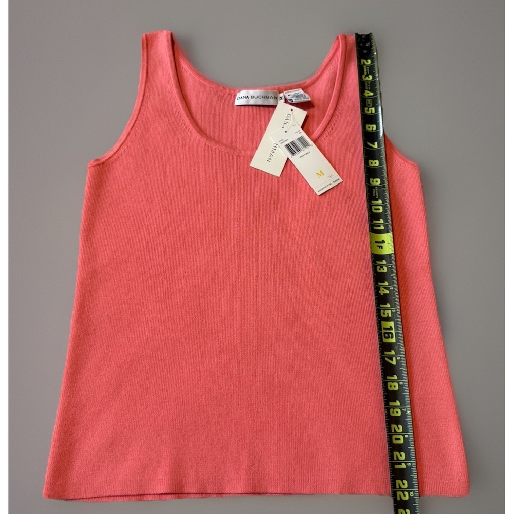 NWT Dana Buchman Ribbed Coral Tank Top Women's Size Medium - Picture 7 of 7